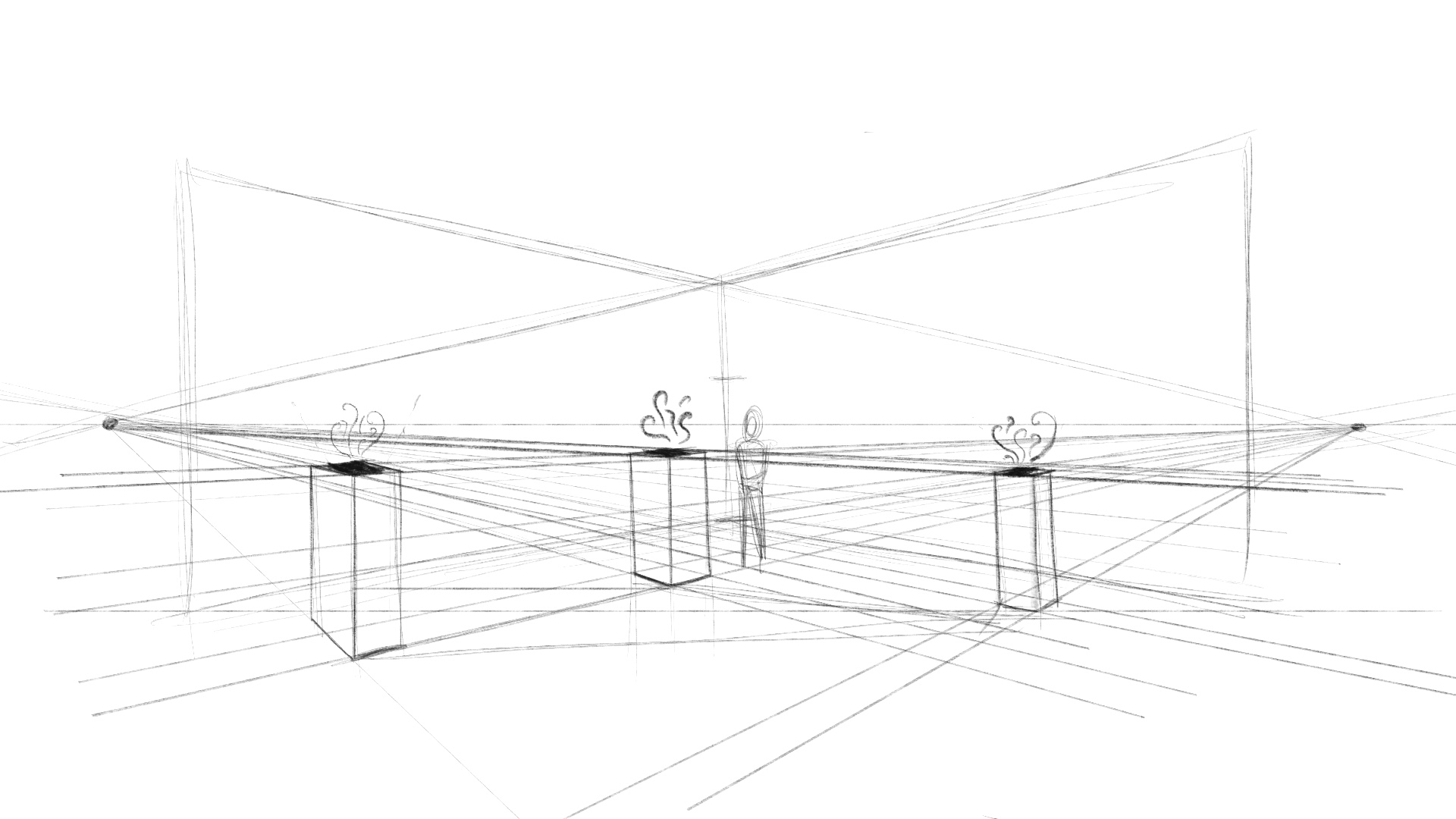 Concept process — sketch to color